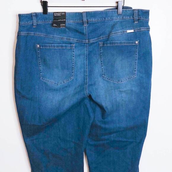 INC International Concepts NWT Tie Waist Raw Hem Straight Leg Cropped Jeans 22W - Picture 5 of 9
